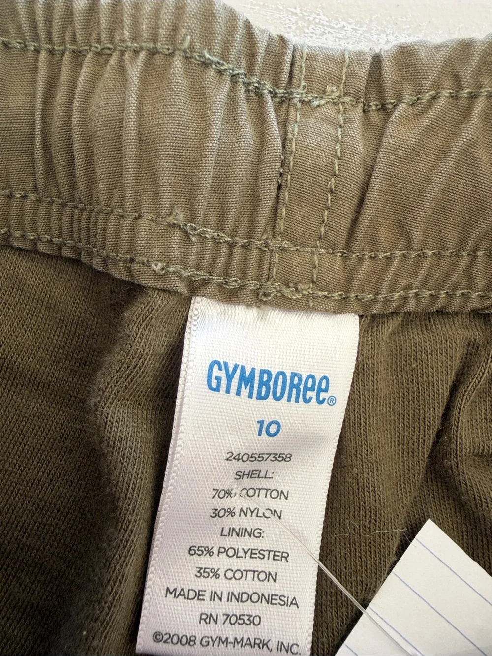 Gymboree Olive Green Pants with White Side Trim